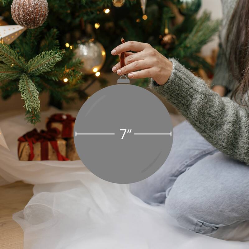 7" Artificial White Frosted Round Twig Christmas Ornament