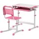 preview thumbnail 10 of 8, Kids Desk and Chairs Set, Height Adjustable Children School Study Desk with Tilt Desktop, Storage Drawer - Pink
