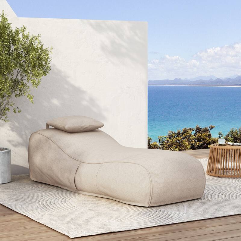 Christopher Knight Home- Fiano Fabric Outdoor Bean Bag Lounge Chair