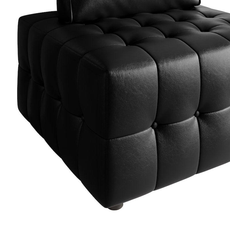 CraftPorch Elegance Button-Tufted PU Upholstered Chair