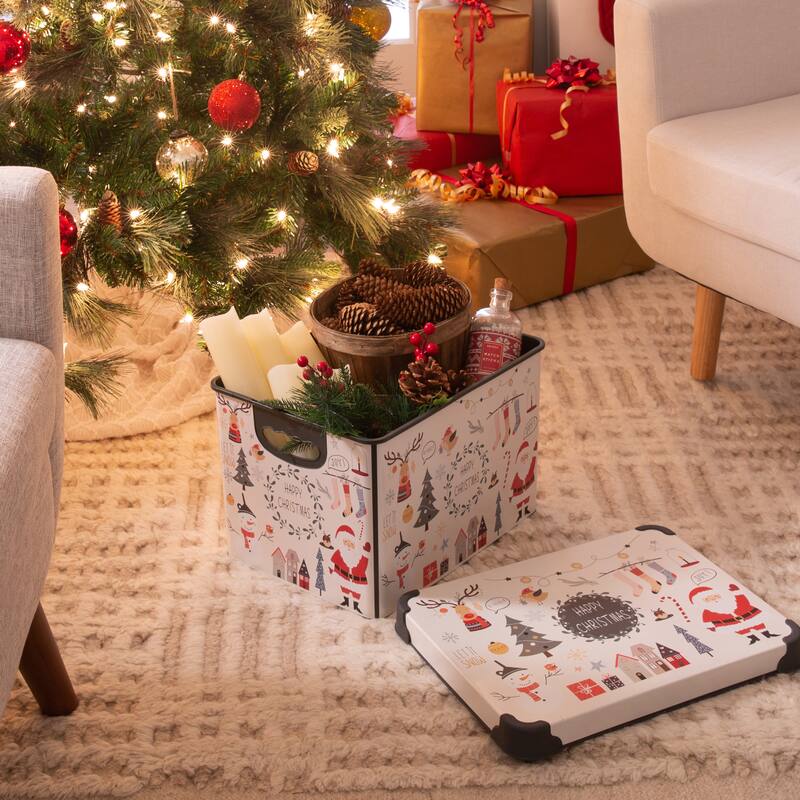 Simplify "Santa Clause is Coming to Town" Design Storage Tote Bin