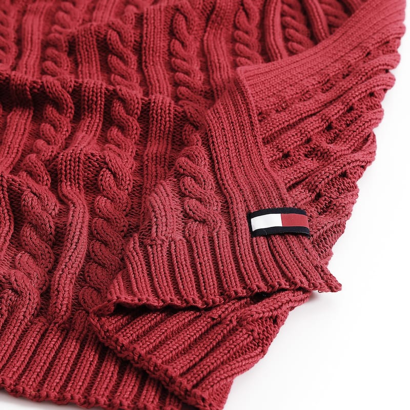 Tommy Hilfiger Hilfiger Cable Knit Solid Throw Blanket