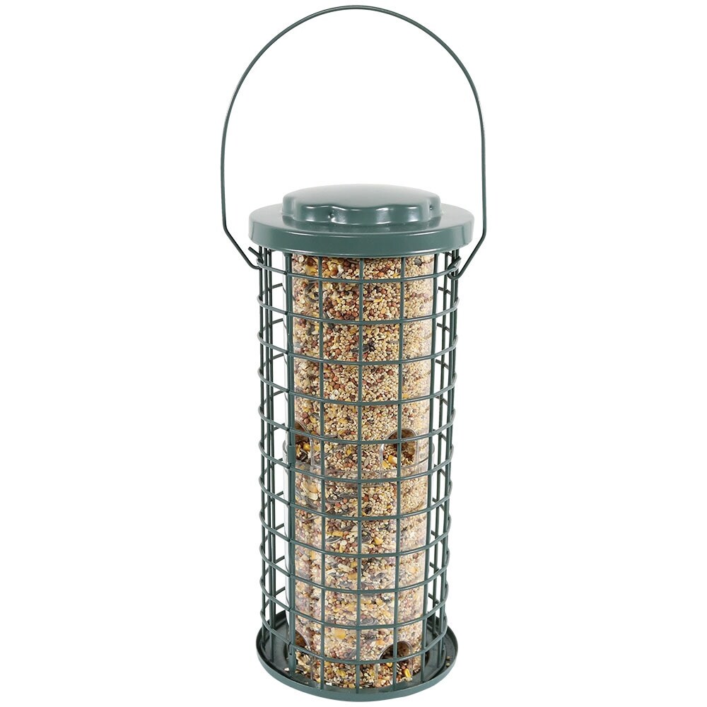 Sunnydaze Green Wire Bird Feeder with Inner Plastic Tube Free