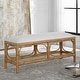 preview thumbnail 2 of 4, Uttermost Laguna White Fabric Rattan Bench - 48"W x 21"H x 16"D