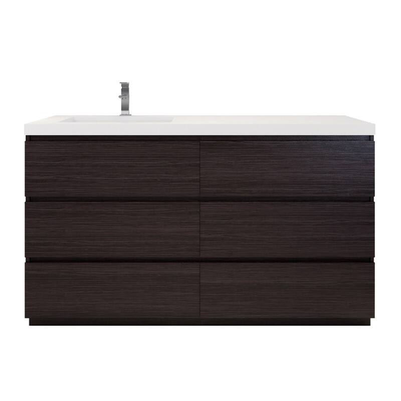 Aron 60'' Freestanding Vanity with Left Single Sink