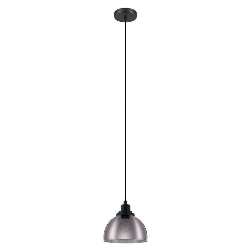 Eglo Beleser 1-light Matte Black Pendant with Metallic Smoked Glass - Matte Black