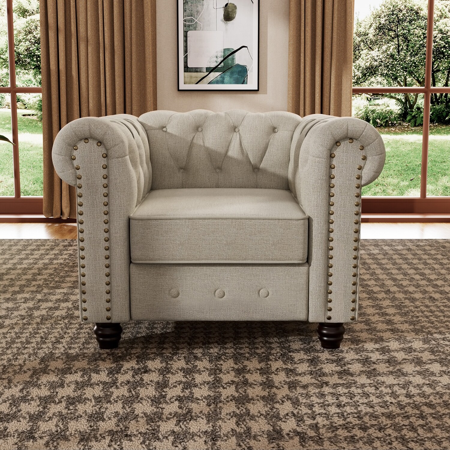 Linen chesterfield chair 2025