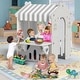 preview thumbnail 6 of 5, Gray Kids Playhouse with Cute Kids Pretend Play Kitchen Toys Set, Outdoor Playhouse for Toddlers Aged 1-3
