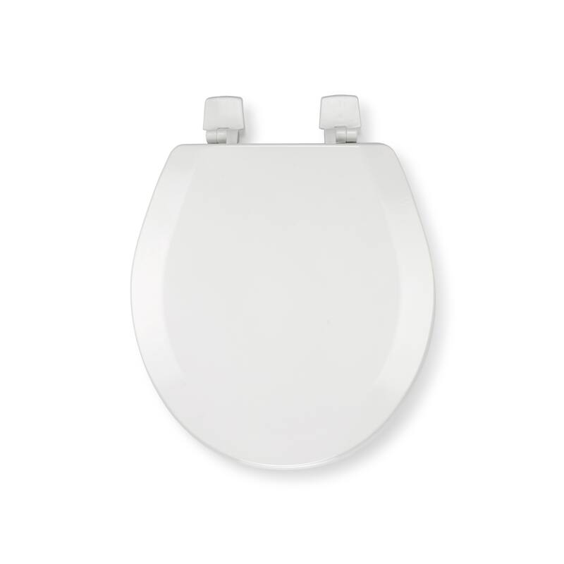 Croydex Bidwell 17" Round Stick -Tight Wood Toilet Seat in White