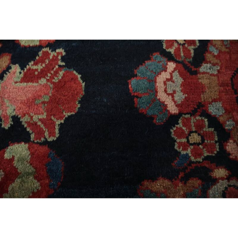 Hand Knotted Oriental 100% Wool Carpet Traditional Floral Navy Blue & Blues Sultanabad Area Rug - 12' 6'' X 9' 3''
