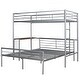 preview thumbnail 13 of 58, Twin over Full Size Metal Bunk Bed with Desk, Ladder and Quality Slats for Bedroom, Metallic