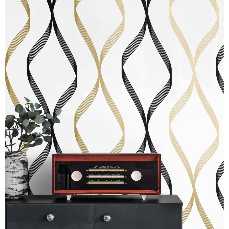 NextWall Ogee Ribbon Peel and Stick Wallpaper