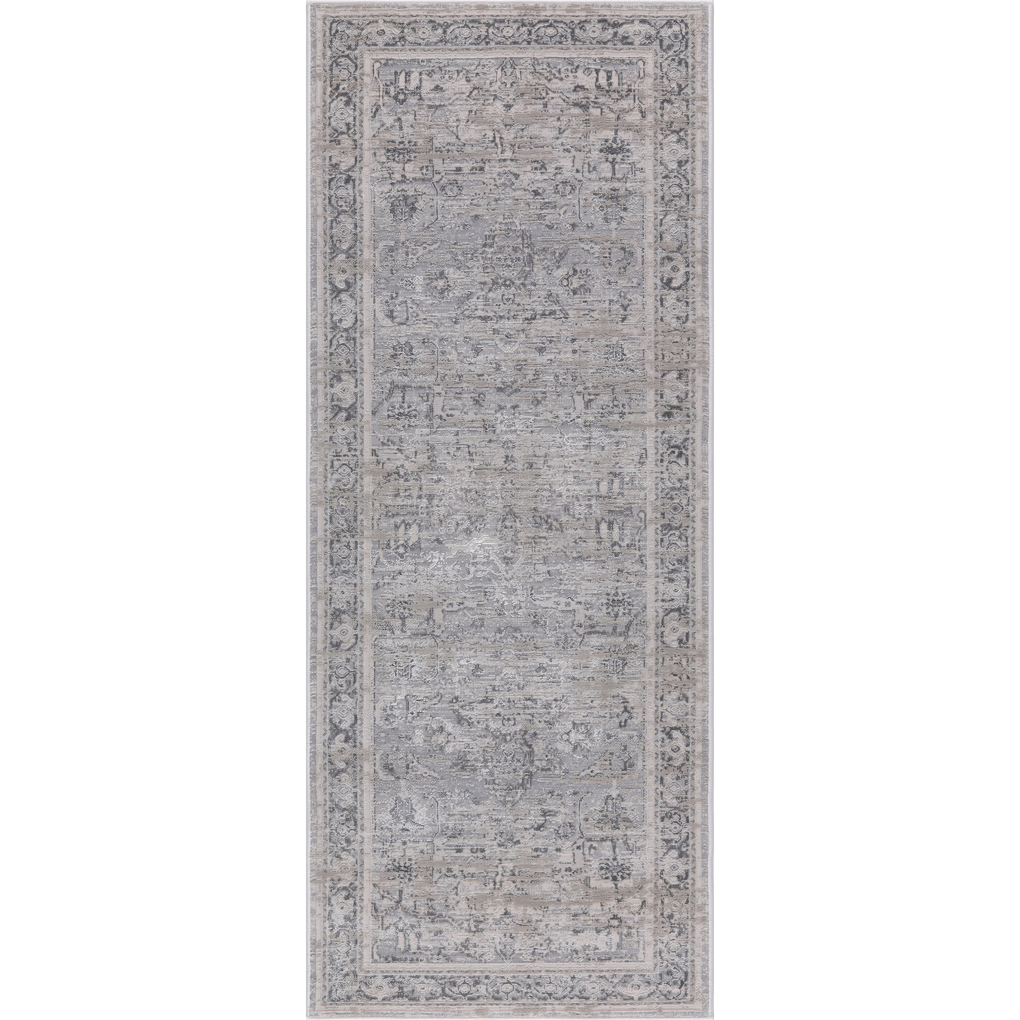 MDA Rugs Nevada Collection Bordered Cream and Grey Rug