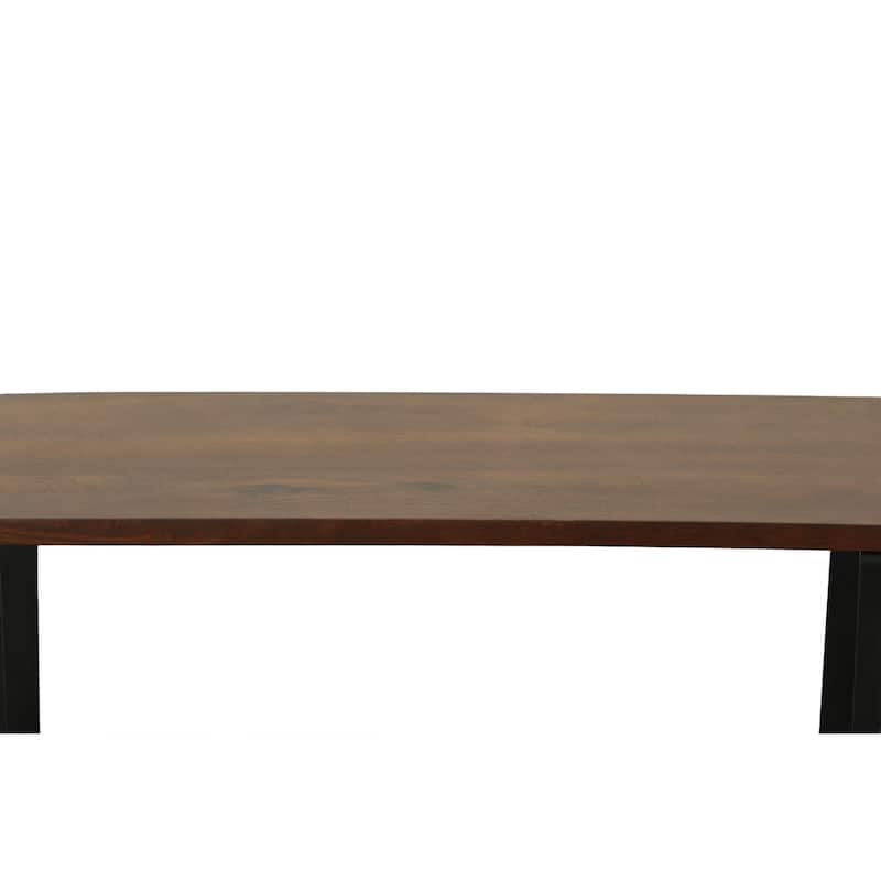 Solid Rectangular Wooden Bench - 40" - Chestnut Brown and Black