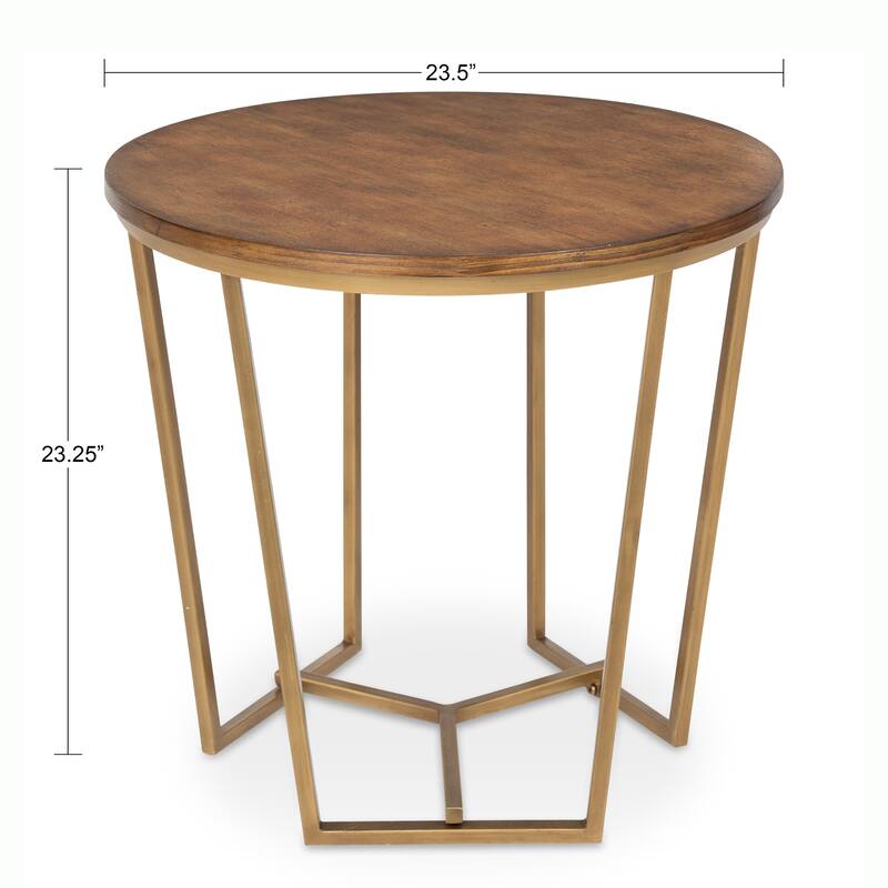 Kate and Laurel Solvay Wood and Metal Side Table.