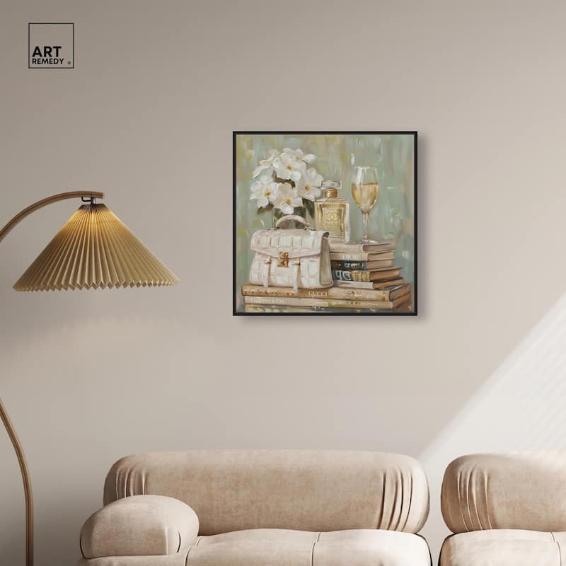 Sage Green Glam Canvas by Art Remedy