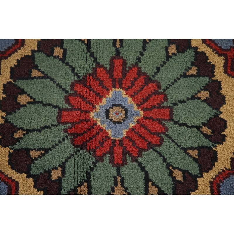 Blue Paisley Kazak Oriental Area Rug Wool Carpet - 7'10"x 10'2"