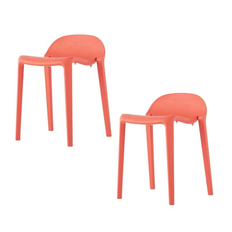 Lagoon Joyous Resin Stackable Short Stool, Set of 2 - Salmon