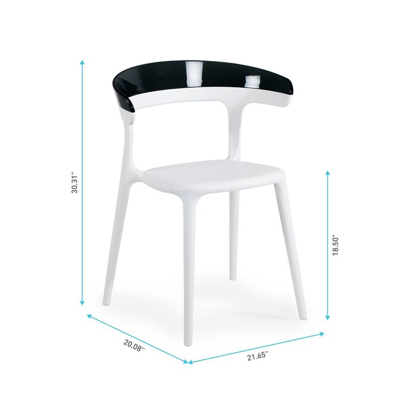 WRGHOME Modern Stacking Patio Dining Side Chair Indoor/Outdoor (Set of 2) Taupe - 30.31'' H X 21.65'' W X 20.08'' D