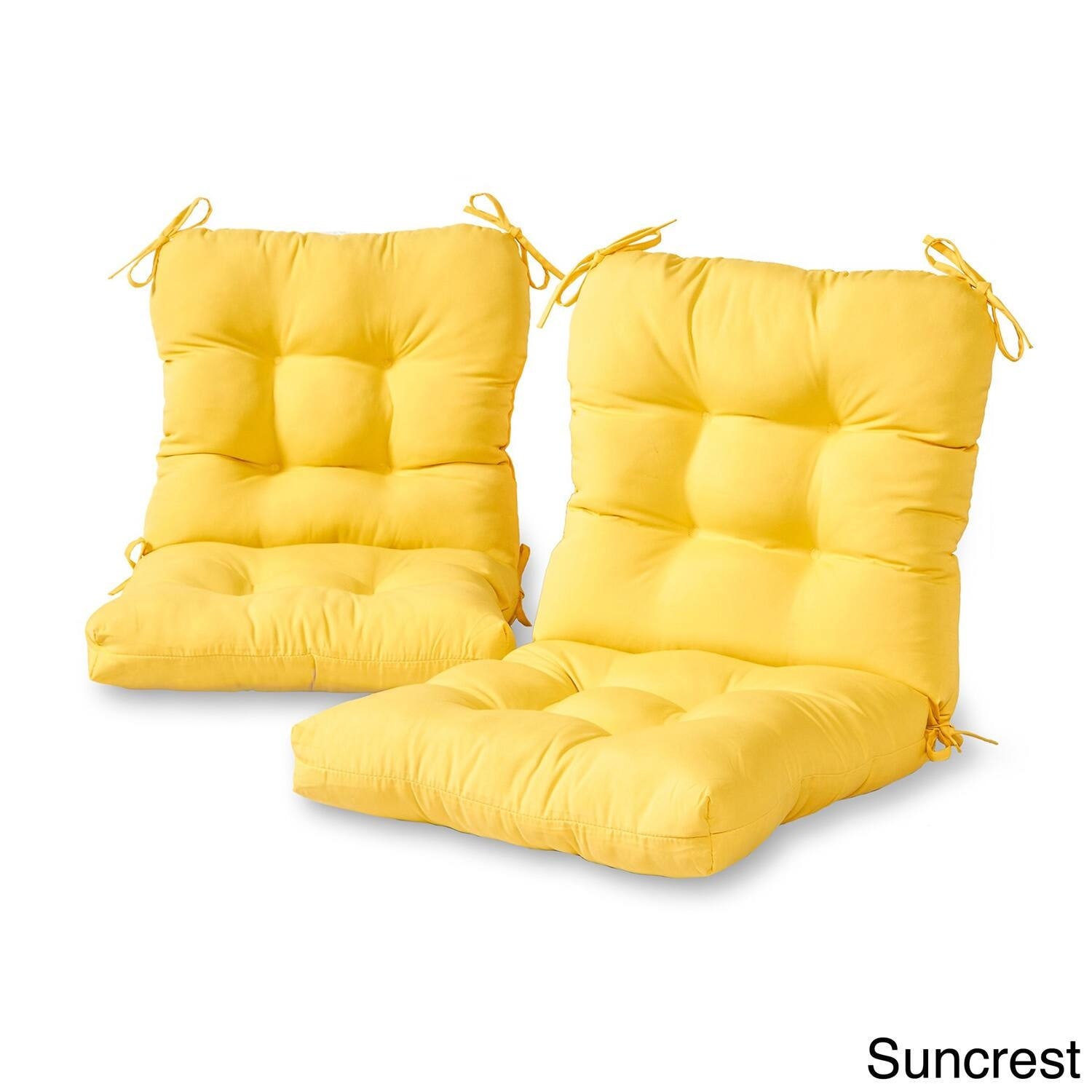 21 x 42 inch Solid Color Outdoor Seat Back Chair Cushions Set of 2 Cushions Only Sunbeam