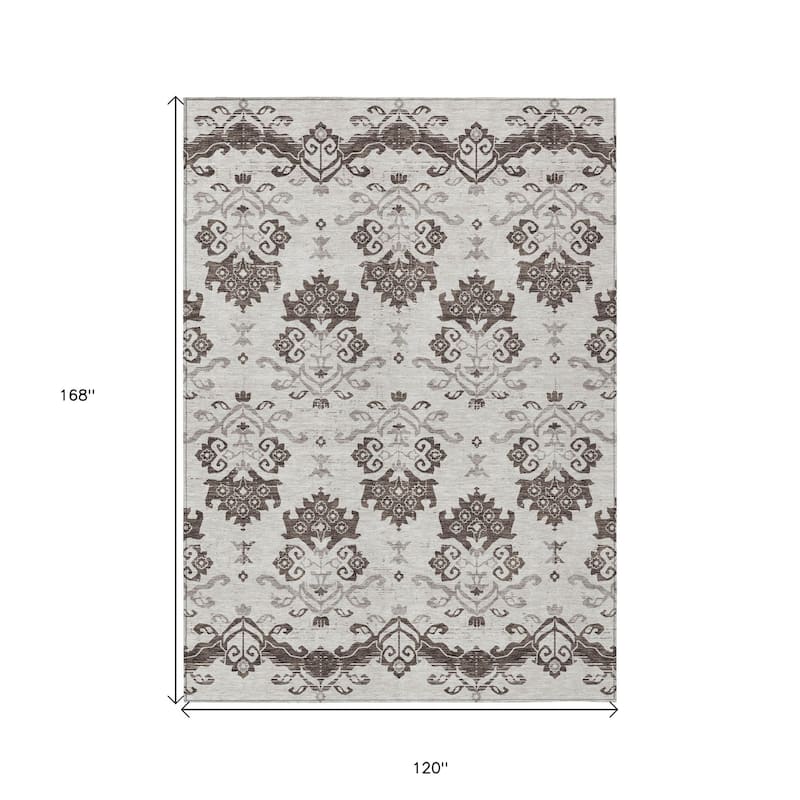 HomeRoots Oriental Transitional Rectangle Outdoor Rug