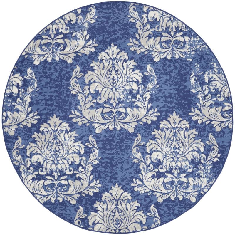 Gusob Power Loomed Distressed Geometric Stain Resistant Area Rug By HomeRoots - 96' X '96' X '0.39