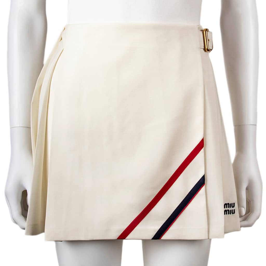 Miu Miu Pleated Fabric Mini Skirt