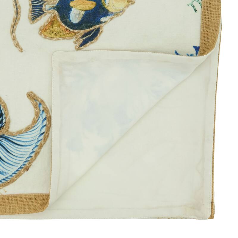 Sea Life Design Cotton Table Runner - 16"x72"