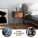 preview thumbnail 6 of 10, Costway End Table W/Drawers and Storage Wooden Mid-Century Accent Side
