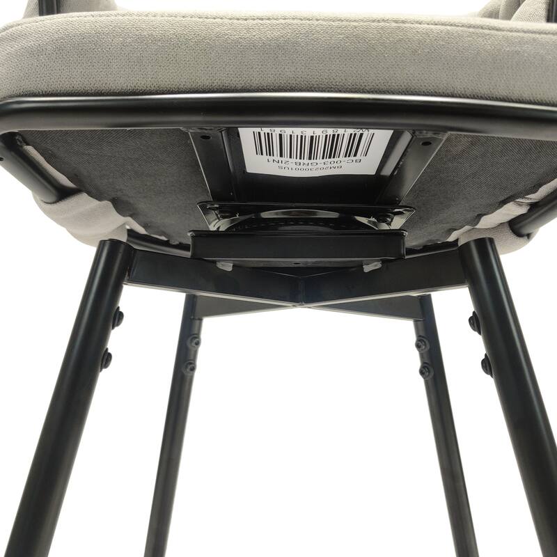 360 Swivel Bar Stool Set of 2 with Back and Footrest, No Adjustable