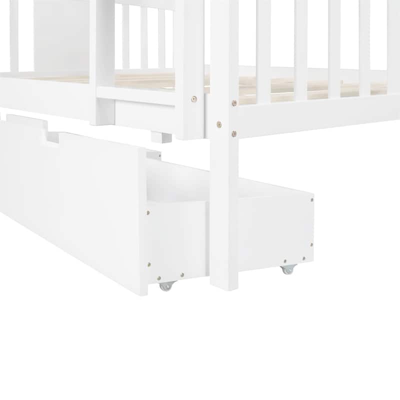 Merax Full over Full Bunk Bed with Drawers and Ladder