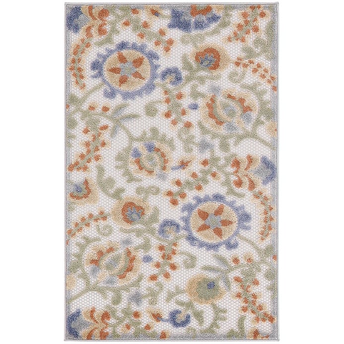 Nourison Alice Indoor/Outdoor Floral Area Rug - 2'8" x 4' - Ivory/Blue