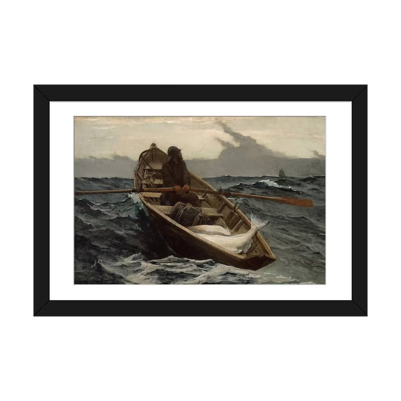 iCanvas "The Fog Warning" by Winslow Homer - Black - 24x32x1