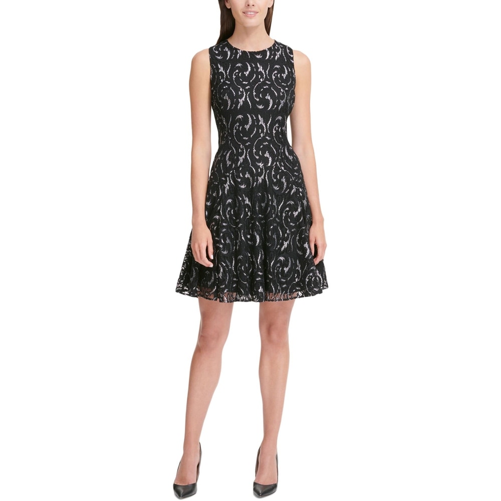 tommy hilfiger black lace dress
