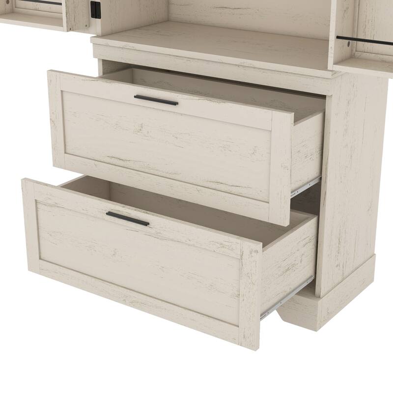 Modern Farmhouse Style Wooden Cabinet with Sturdy Frame