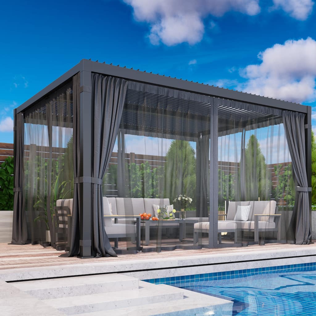 12' x 16' Aluminum Pergola with Adjustable Louvered Roof