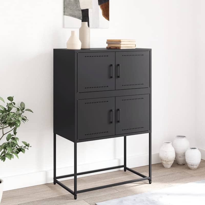 vidaXL Sideboard Storage Cabinet Cupboard Highboard Living Room Furniture Steel - 15.2 x 27.0 x 42.1