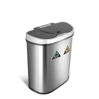 NINESTARS 18 Gallon Dual Compartment Motion Sensor Trash Can DZT-70-11R