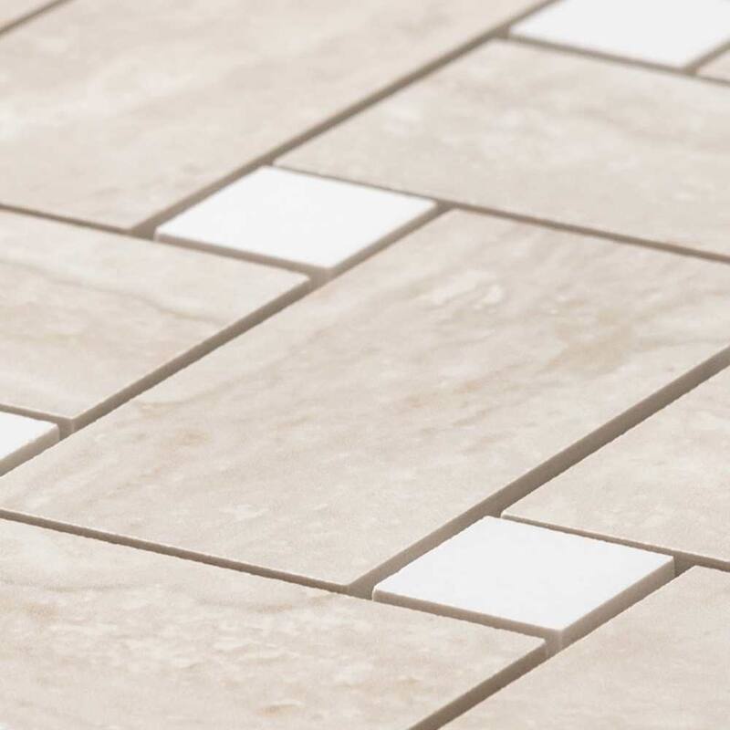 Stately Basketweave 13x13 Porcelain Mosaic Tile - Floor, Wall, Backsplash