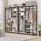preview thumbnail 23 of 22, Large closet organizer Double Hanging Rod Clothes Garment Racks with Storage Shelves