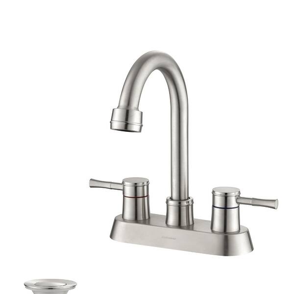 2 Handle Centerset Bathroom Faucet Swivel Spout With Pop Up Drain Bed