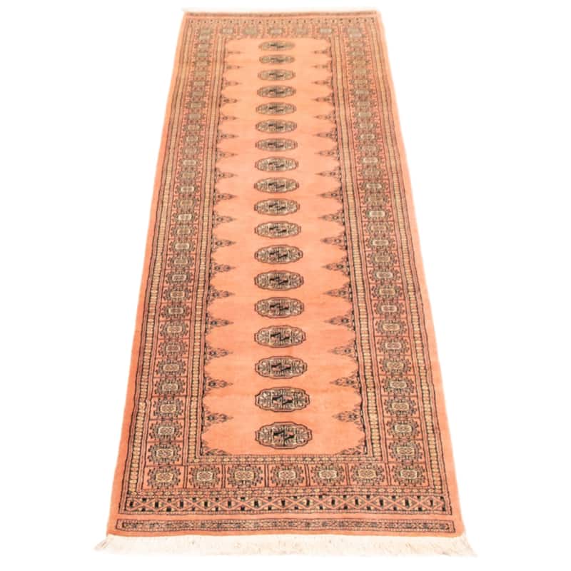 ECARPETGALLERY Hand-knotted Peshawar Bokhara Salmon Wool Rug - 2'8 x 9'7