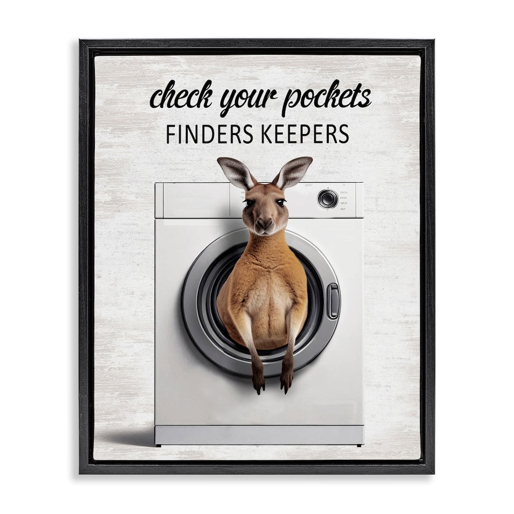 Stupell Finders Keepers Laundry Rule Framed Floater Canvas Wall Art Design By Lettered and Lined