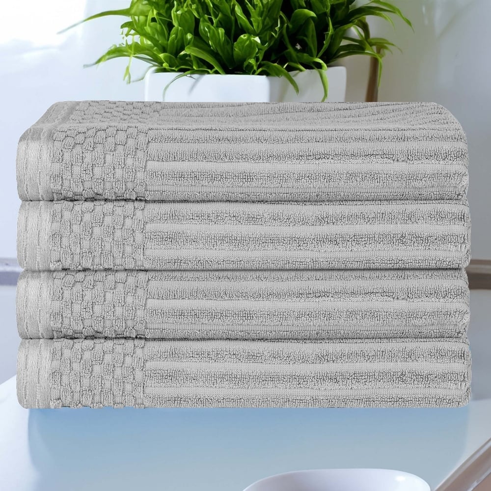 Superior Soho Ribbed Cotton Bath Towel Set of 4