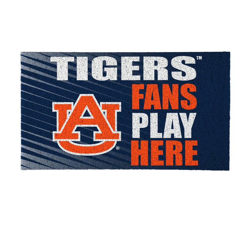 28 in. x 16 in. Auburn University "Fans Play Here" PVC Door Mat