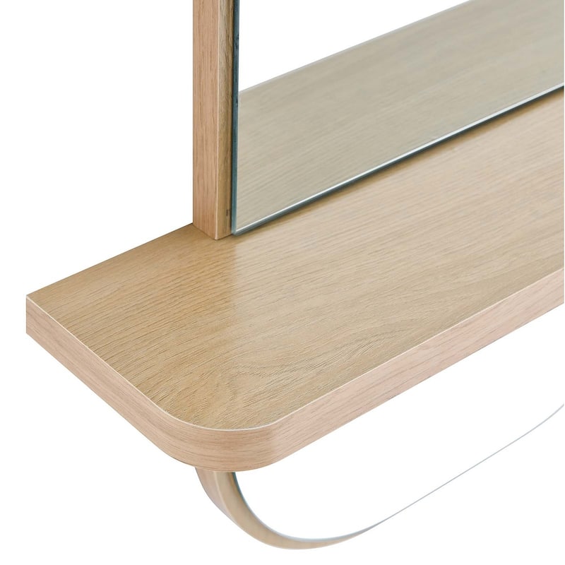 Hester Modern Oak Wall Mirror with Shelf