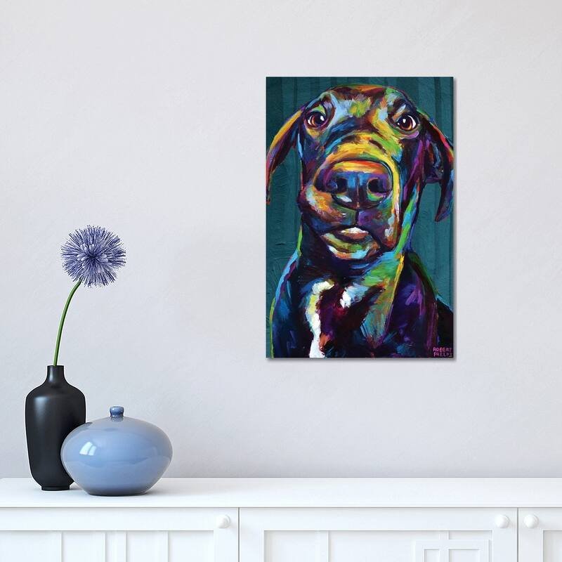 iCanvas "Great Dane On Blue" by Robert Phelps Canvas Print - 18x12x1.5