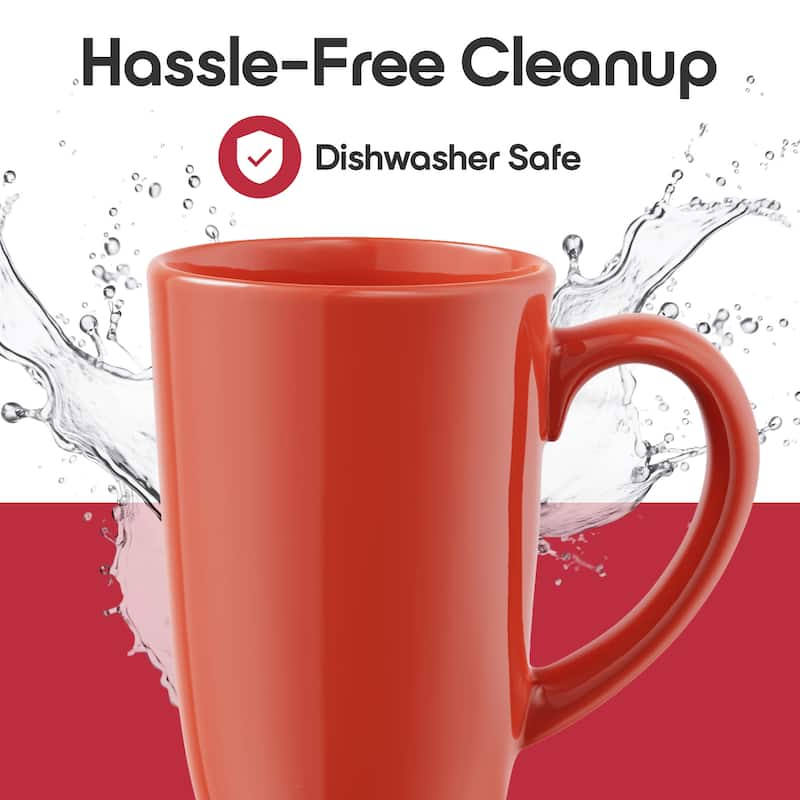 Omniware Set of 4 Teaz Cafe 18 oz Mugs with Matte Finish