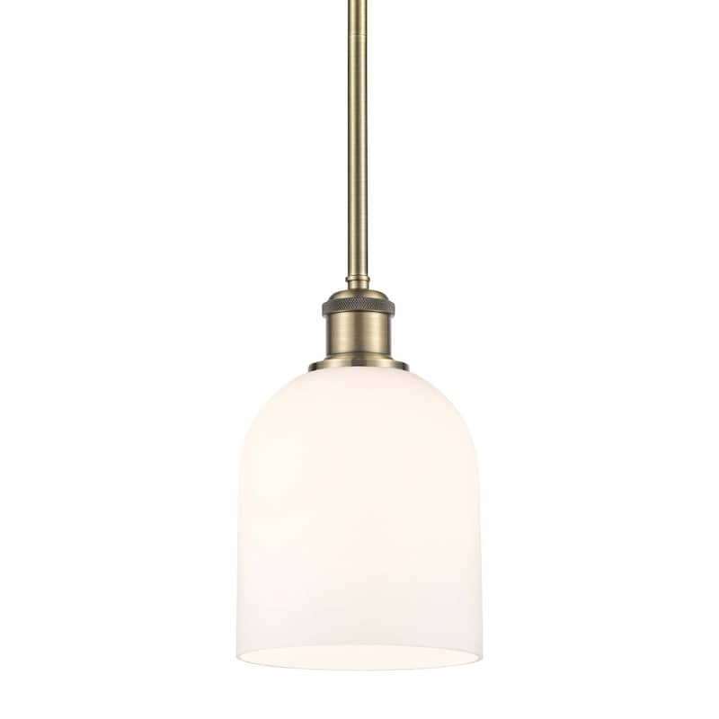 Innovations Lighting 516-1S-10-6 Bella Pendant Bella 6" Wide Mini - Antique Brass / Glossy White
