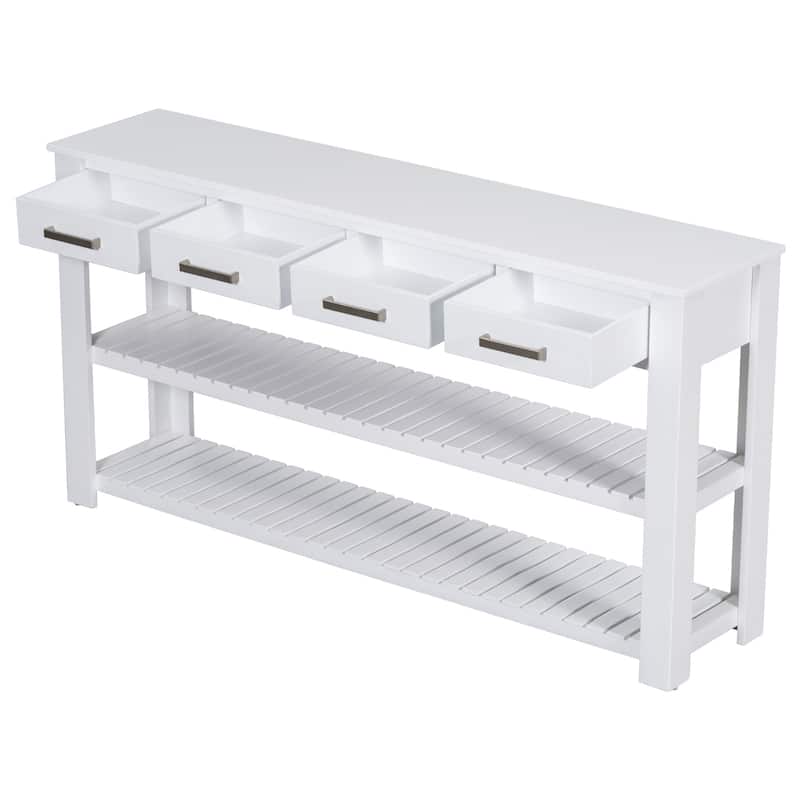 Styli Entryway Console Table with 4 Drawers and 2 Shelves